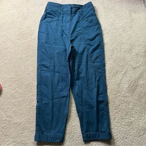 By Anthropologie Ultra High Waist Utility Pants Capri Blue 6